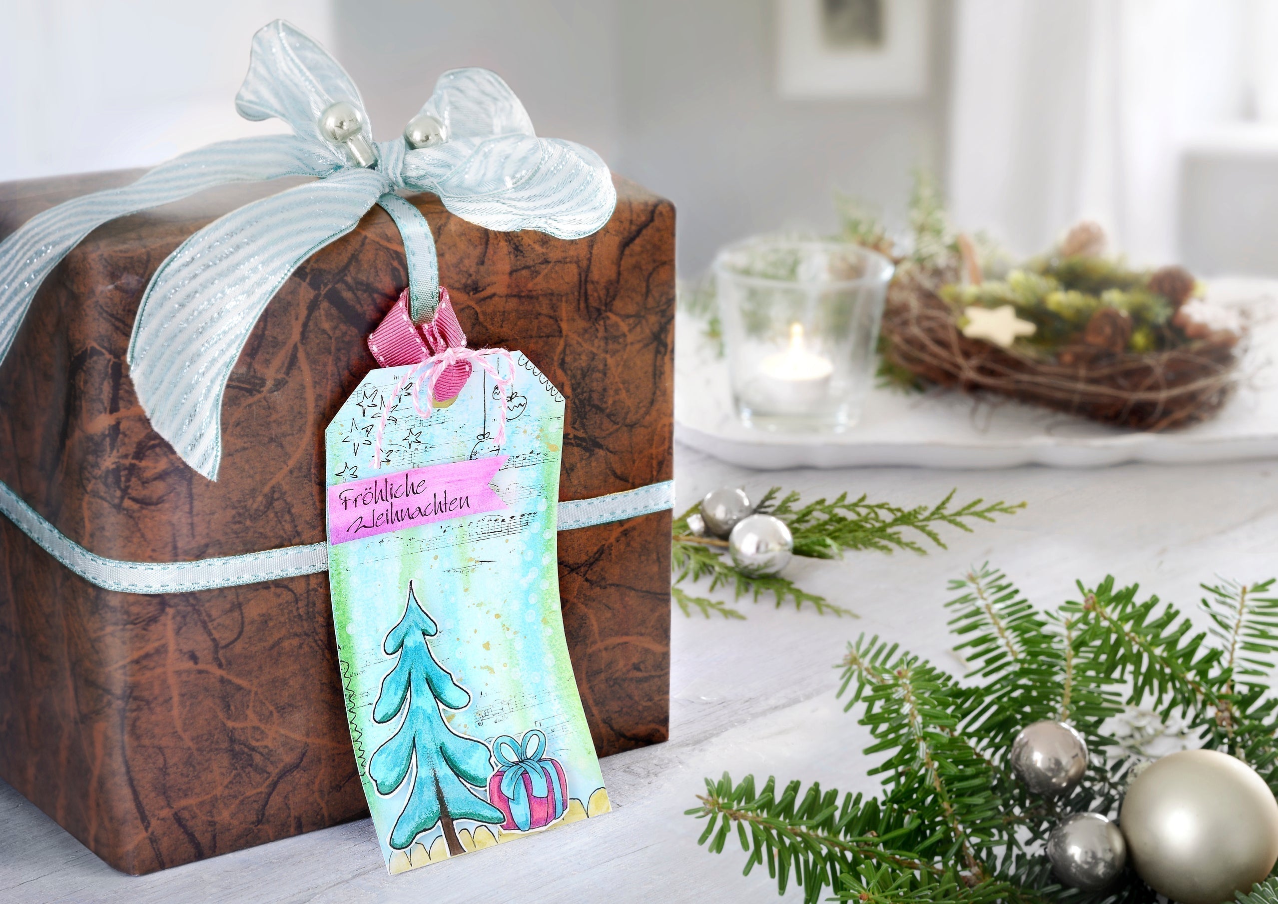 Festive gift set with ribboned box and holiday decor, ideal for best Christmas gifts for coworkers in Canada and office gifting ideas