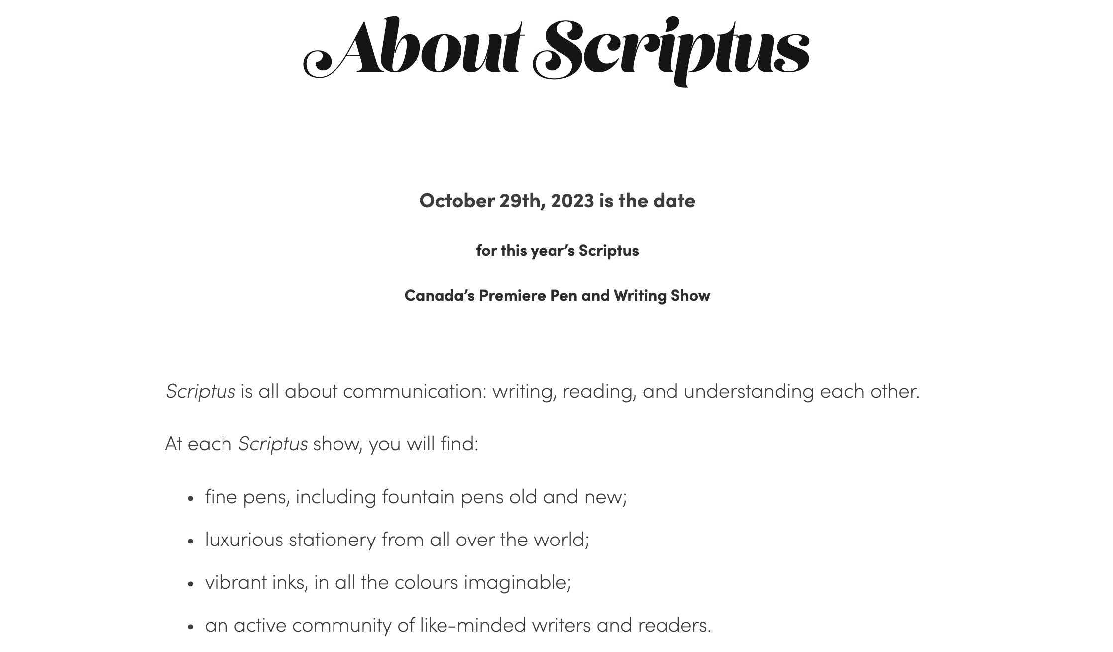 Scriptus Pen and Writing Show in Toronto - Blesket Canada