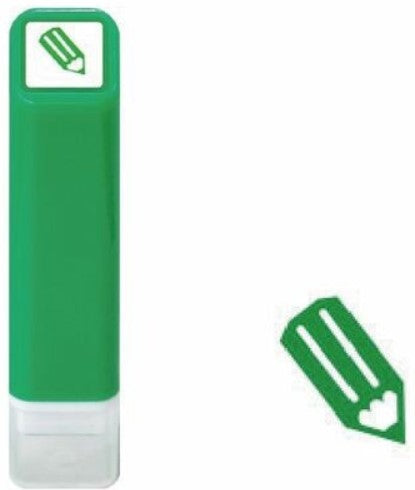 Kodomo No Kao Pre-Inked Schedule Stamp - Pencil (Green) - Blesket Canada