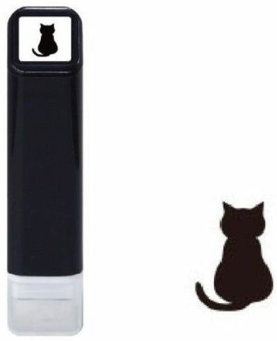 Kodomo No Kao Pre-Inked Schedule Stamp - Cat - Rear View (Black) - Blesket Canada