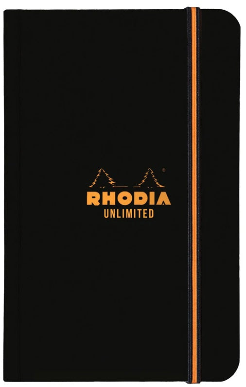 Rhodia Unlimited Notebook with Elastic Closure A6 - Lined - Black - Blesket Canada