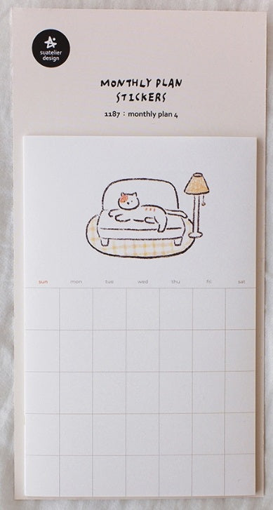 Suatelier Design Stickers – Monthly Plan Calender Sticker 1187 - 12 Sheets - Blesket Canada