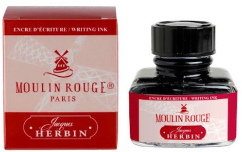 J.Herbin Fountain Pen 30mL Ink Bottle - Moulin Rouge (Paris Red) - Blesket Canada