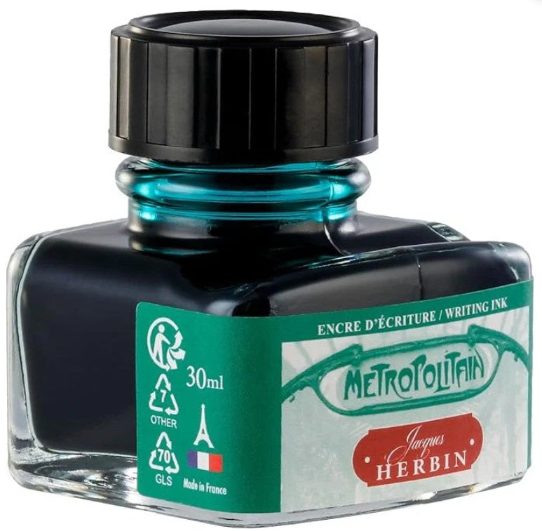 J. Herbin Fountain Pen Ink 30ml – Métro Parisien (Paris Metro Green) - Blesket Canada