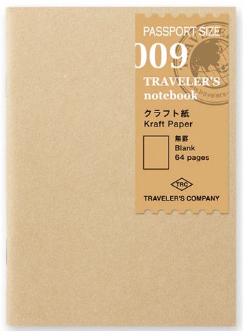 TRAVELER'S Notebook 009 Kraft Paper Notebook - Passport Size - Blesket Canada