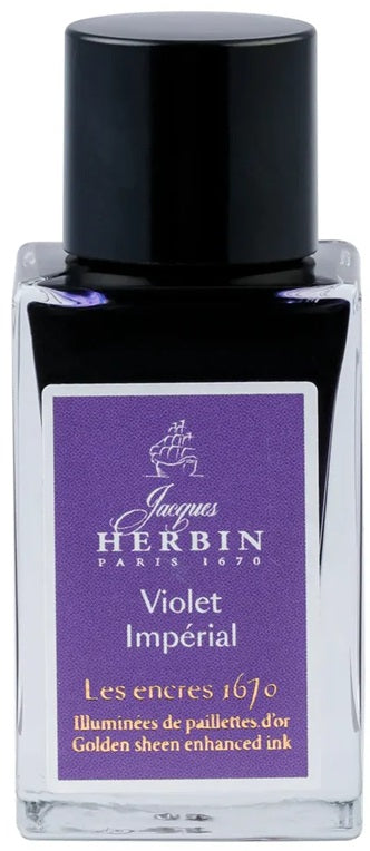 J. Herbin Prestige 1670 Collection Gold Glitter 15ml Ink Bottle - Imperial Violet - Blesket Canada