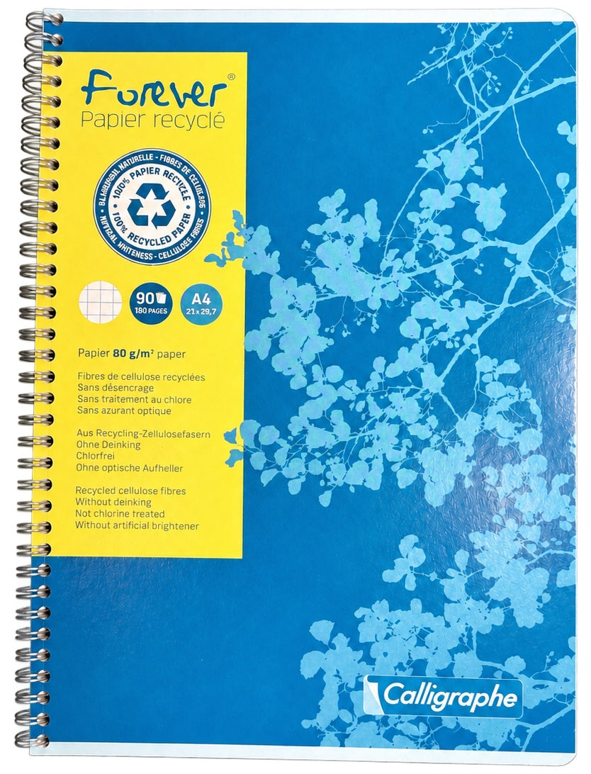 Clairefontaine Forever Wirebound Notebook A4 - 180 Pages Squared - Blesket Canada