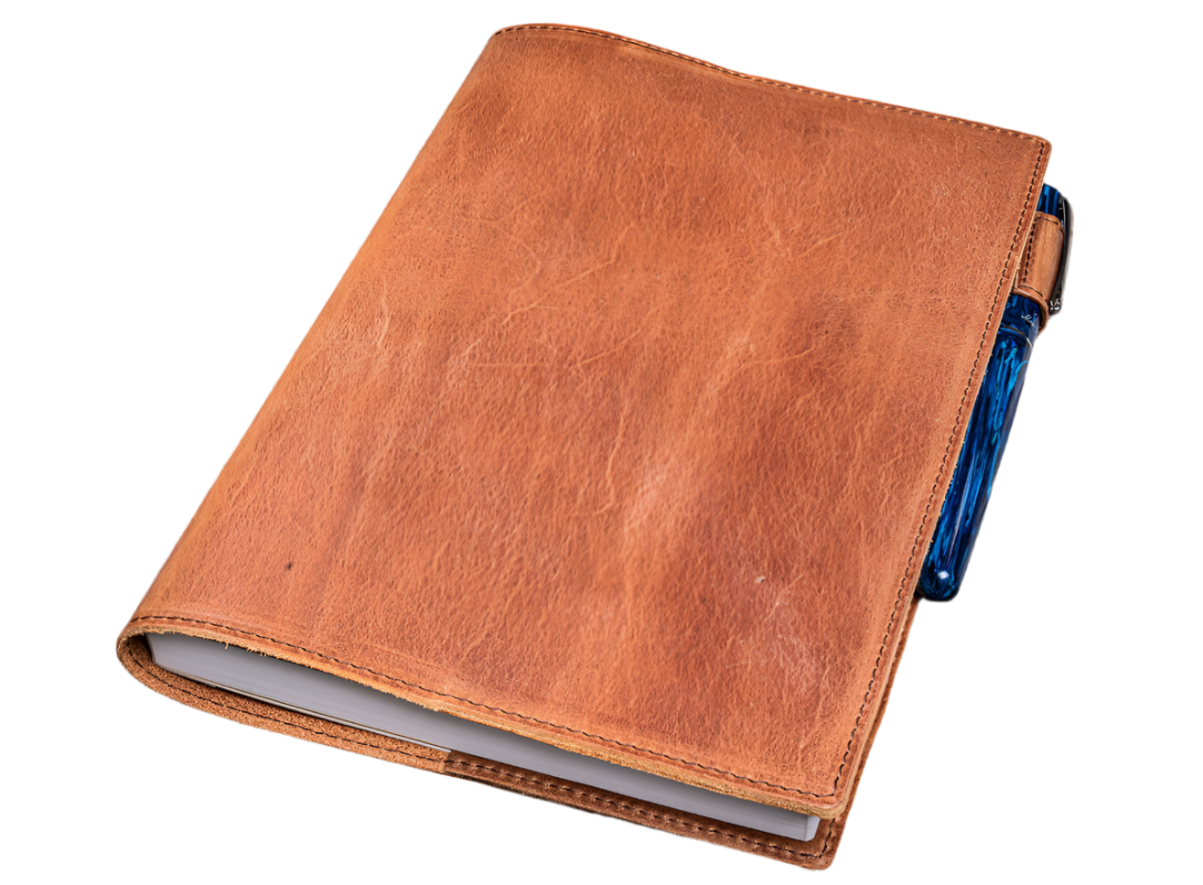 Galen Leather Slim A5 Notebook/Planner Cover - Crazy Horse Tan - Blesket Canada