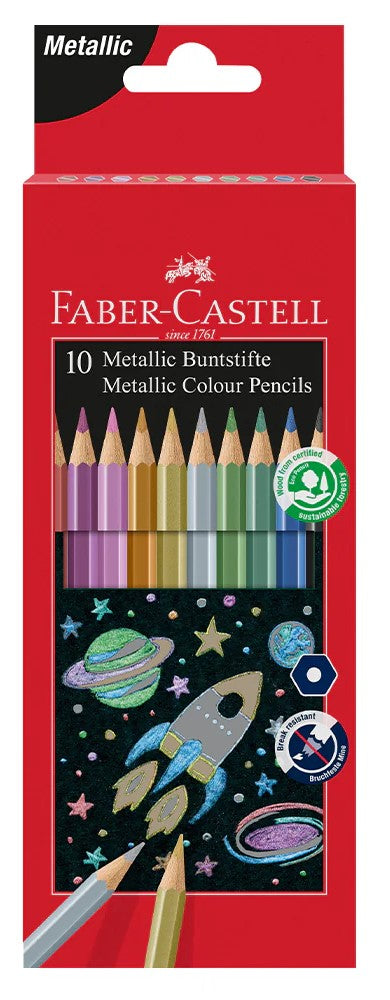 Faber-Castell Metallic Coloured Eco Pencils - Box of 10 - Blesket Canada