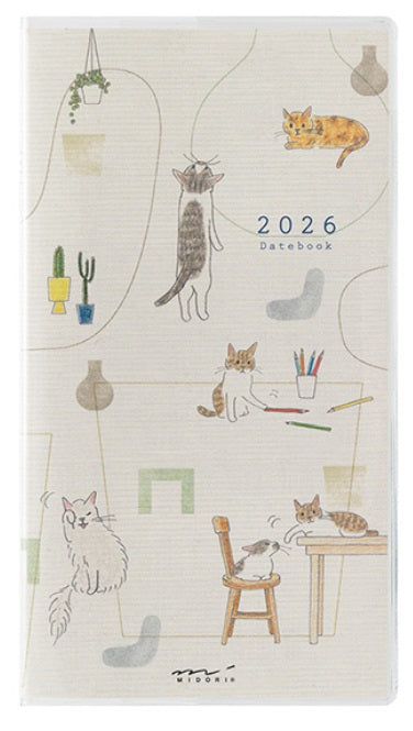 Midori Pocket Diary 2026 - Cat - Blesket Canada