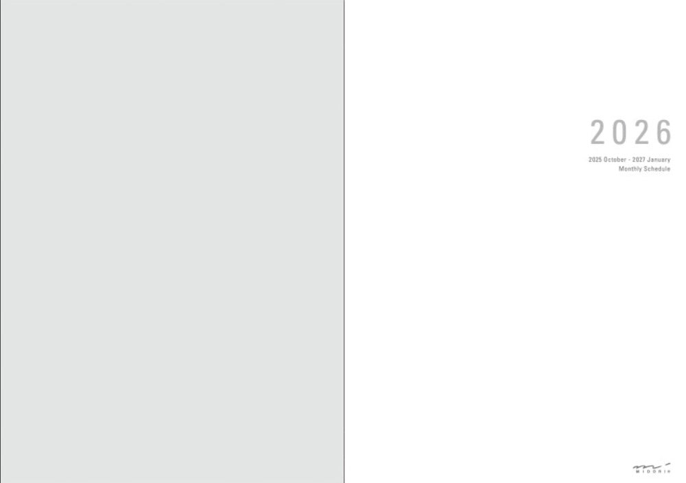 Midori Flat Diary 2026 - Black - A5 - Blesket Canada