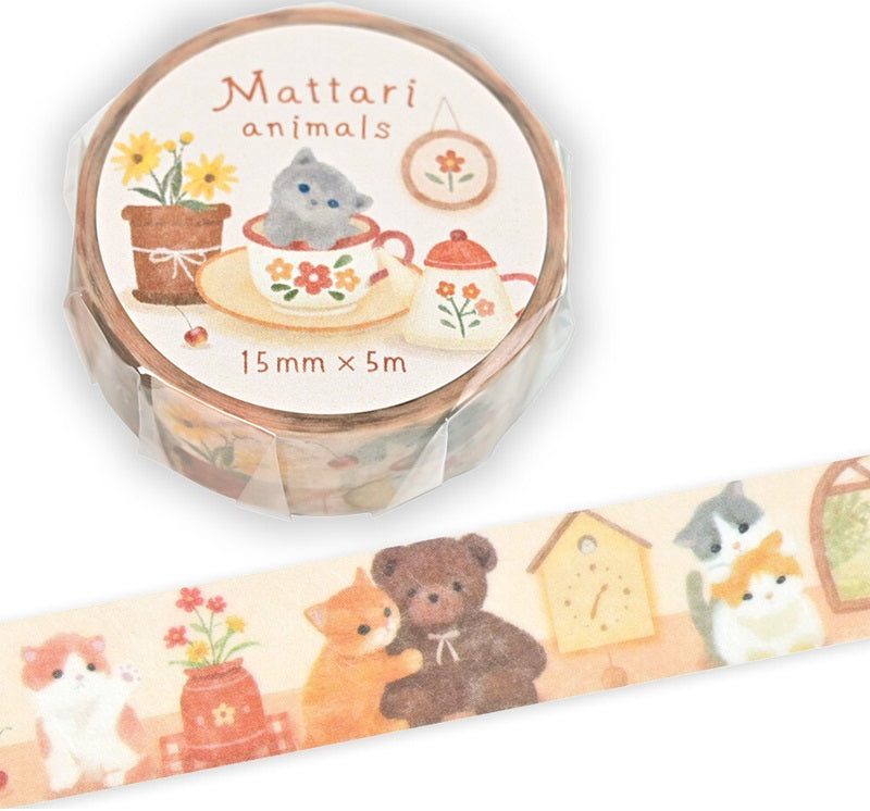 Mattari Animals Day Washi Tape – Kitten - Blesket Canada