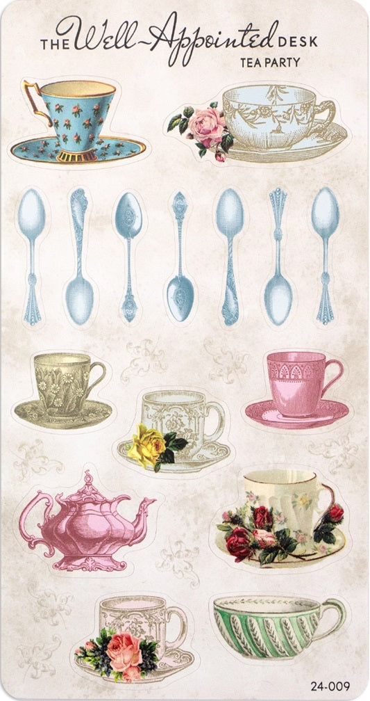 The Well-Appointed Desk Sticker Sheet - Tea Party - Blesket Canada