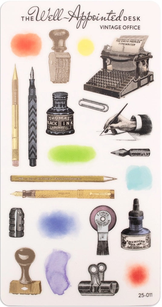 The Well-Appointed Desk Sticker Sheet - Vintage Office - Blesket Canada