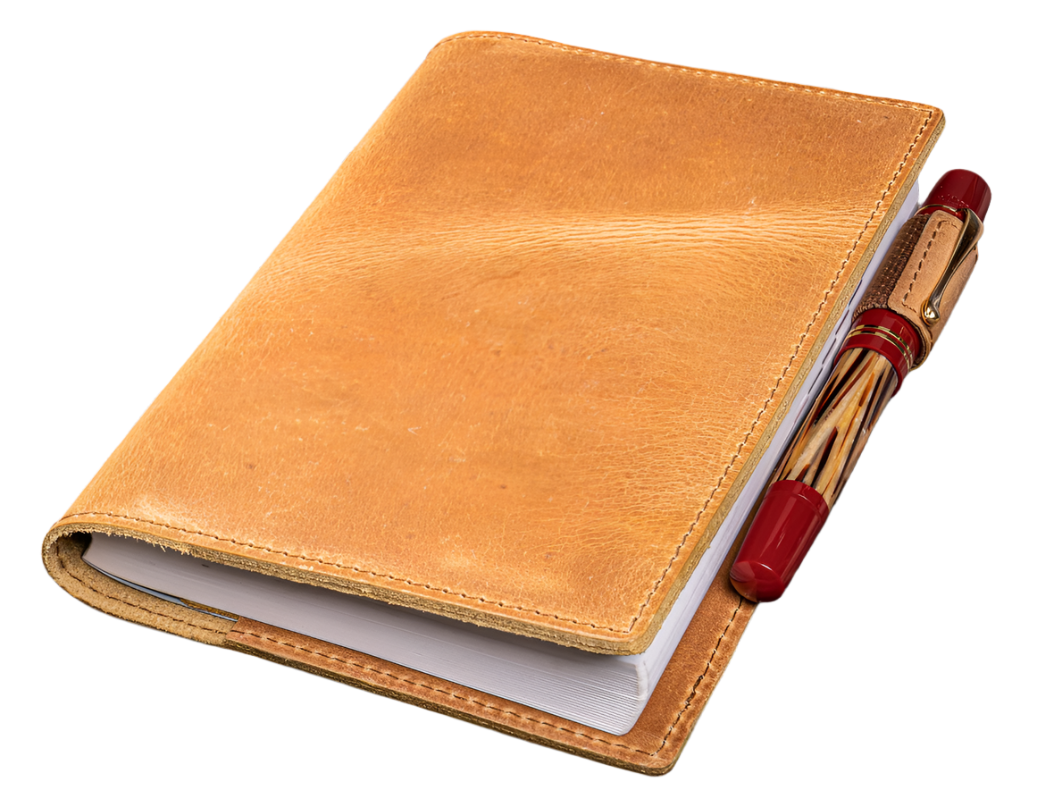 Galen Leather Slim A6 Notebook/ Planner Cover -Crazy Horse Honey Ochre - Blesket Canada