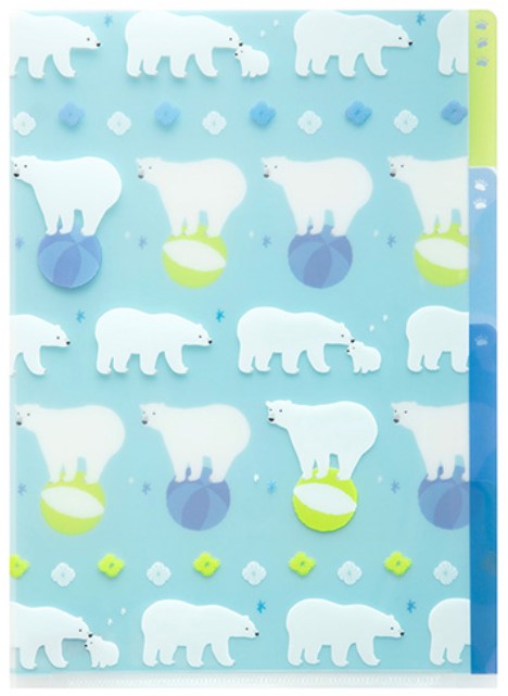 Midori 3-Pocket Clear Folder A5 – Polar Bear - Blesket Canada