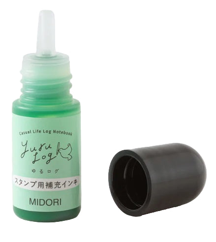 Midori Yuru Log Paintable Stamp Pre-inked Refill Ink - Green - Blesket Canada