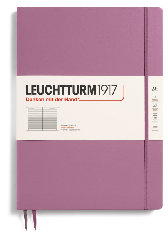 Ruled Hardcover Notebook 123 Pages Master Slim A4+ Dusty Rose - Blesket Canada
