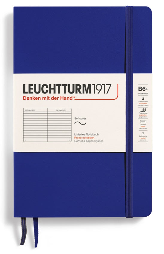 Leuchtturm Softcover Ruled Notebook 123 Pages Paperback B6+ Ink - Blesket Canada