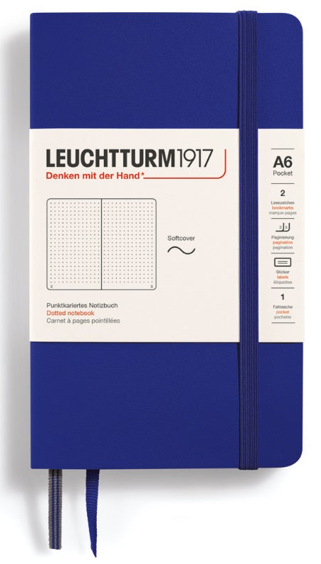 Leuchtturm Softcover Dotted Notebook 123 Pages Pocket A6 - Ink - Blesket Canada