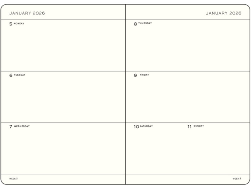 LEUCHTTURM1917 Weekly Planner 2026 Pocket (A6) English - Deep Sea - Blesket Canada