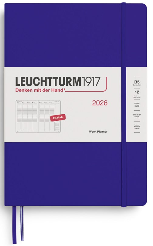 LEUCHTTURM1917 Weekly Planner 2026 Composition (B5) English - Ink - Blesket Canada