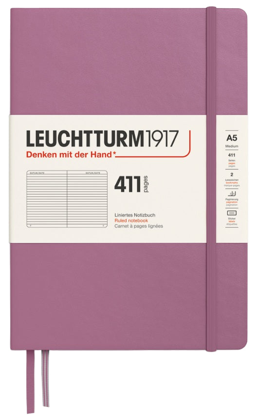 LEUCHTTURM1917 Hardcover Notebook Ruled Medium A5 - Dusty Rose - Blesket Canada