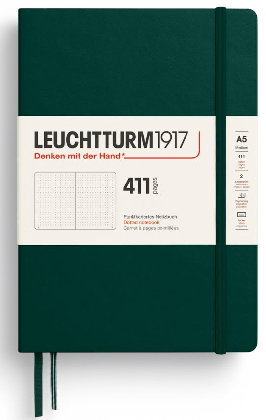 LEUCHTTURM1917 Hardcover Notebook Dotted Medium A5 - Forest Green - Blesket Canada
