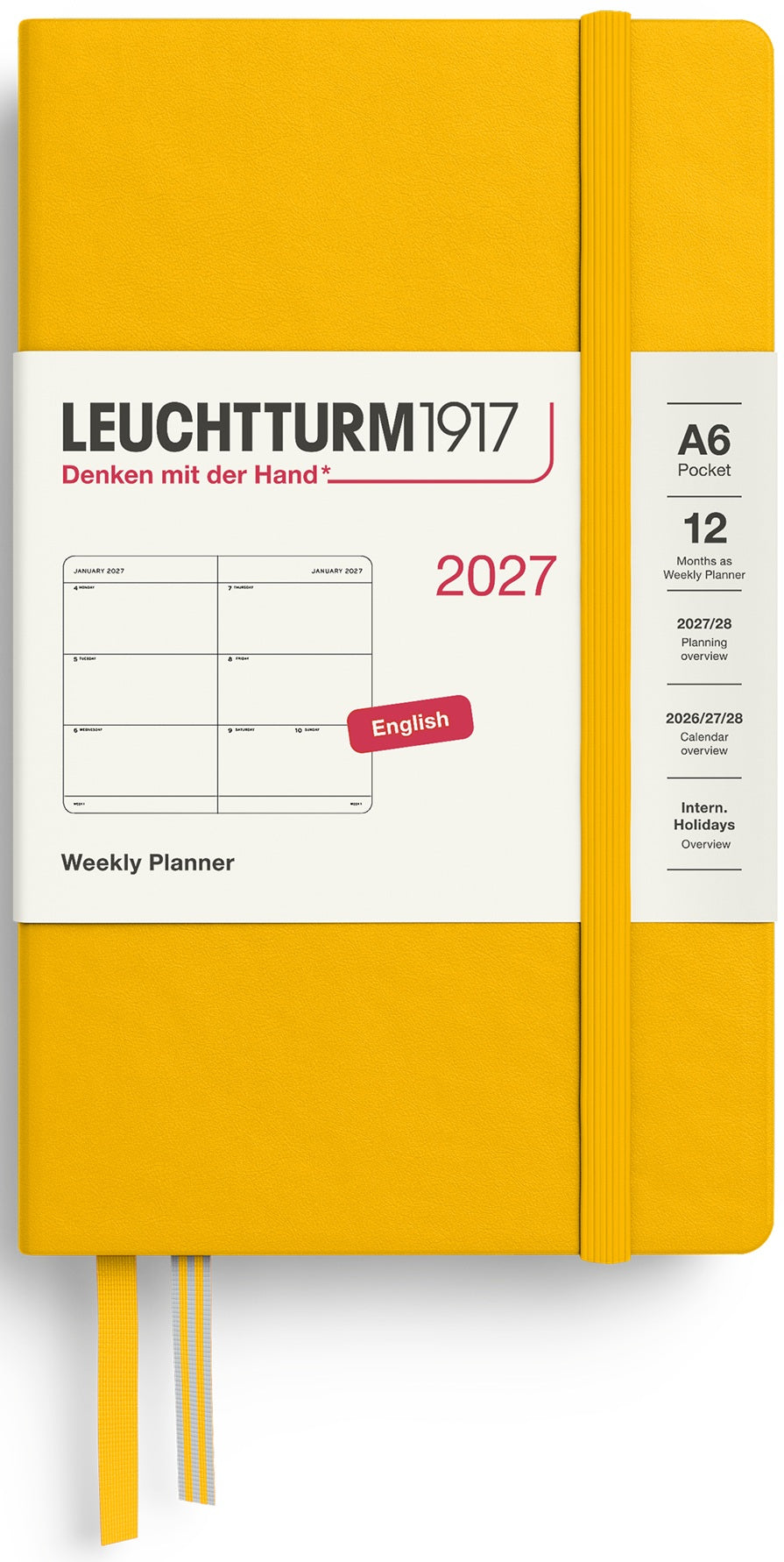 LEUCHTTURM1917 Weekly Planner 2027 Pocket (A6) English - Sunflower - Blesket Canada