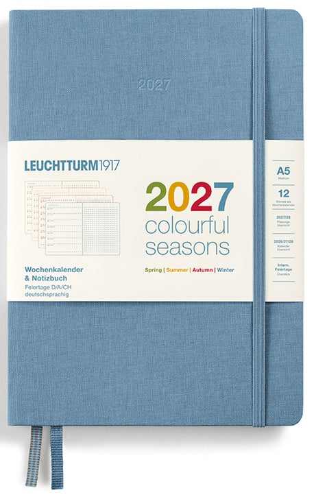 LEUCHTTURM1917 Weekly Planner & Notebook Dotted Medium (A5) 2027 Colourful Seasons - Blesket Canada