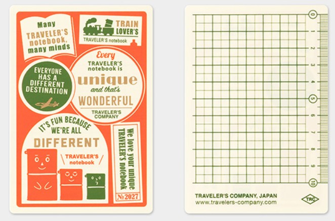 TRAVELER'S Notebook 2027 Plastic Sheet – Passport Size - Blesket Canada