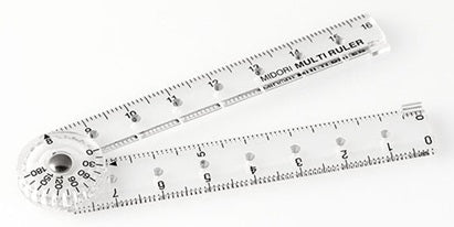 Midori Multi Ruler 16cm - Clear - Compact Foldable Ruler - Blesket Canada