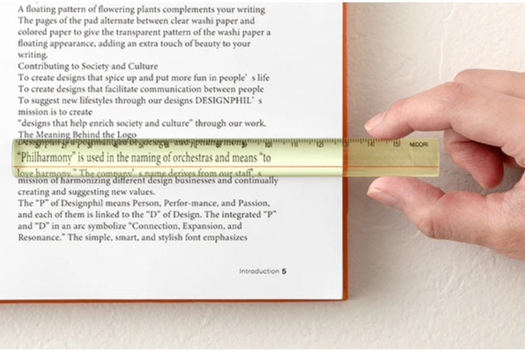 Midori Lens Ruler - Yellow (15 cm) - Blesket Canada