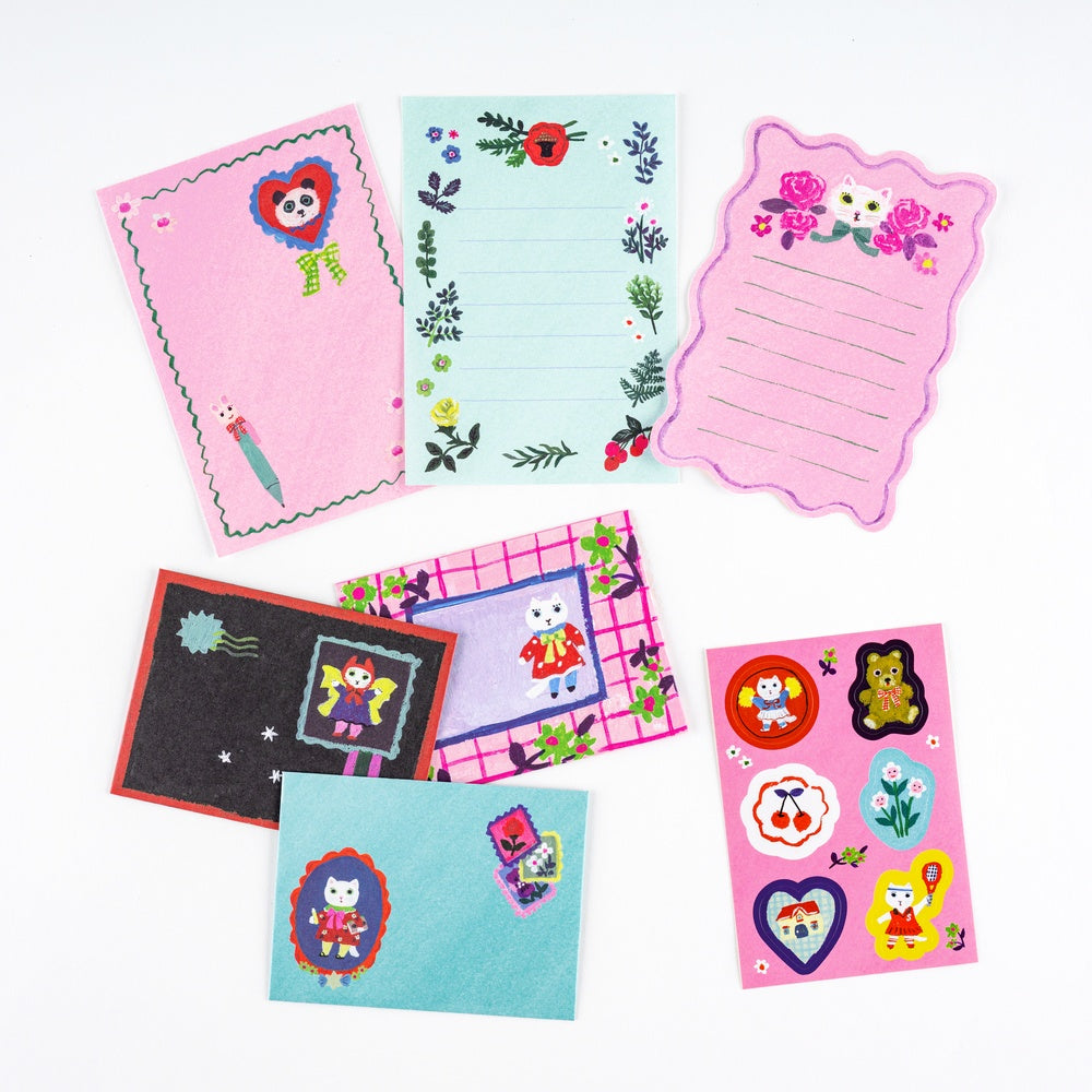 Hobonichi 2026 Mini Letter Set – Yumi Kitagishi White Cat’s World - Blesket Canada