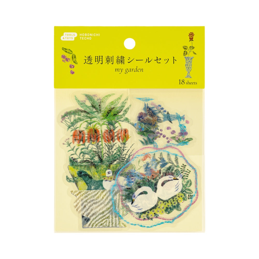 Hobonichi Transparent Embroidery Sticker Set - Iyo Okumi: My Garden - Blesket Canada