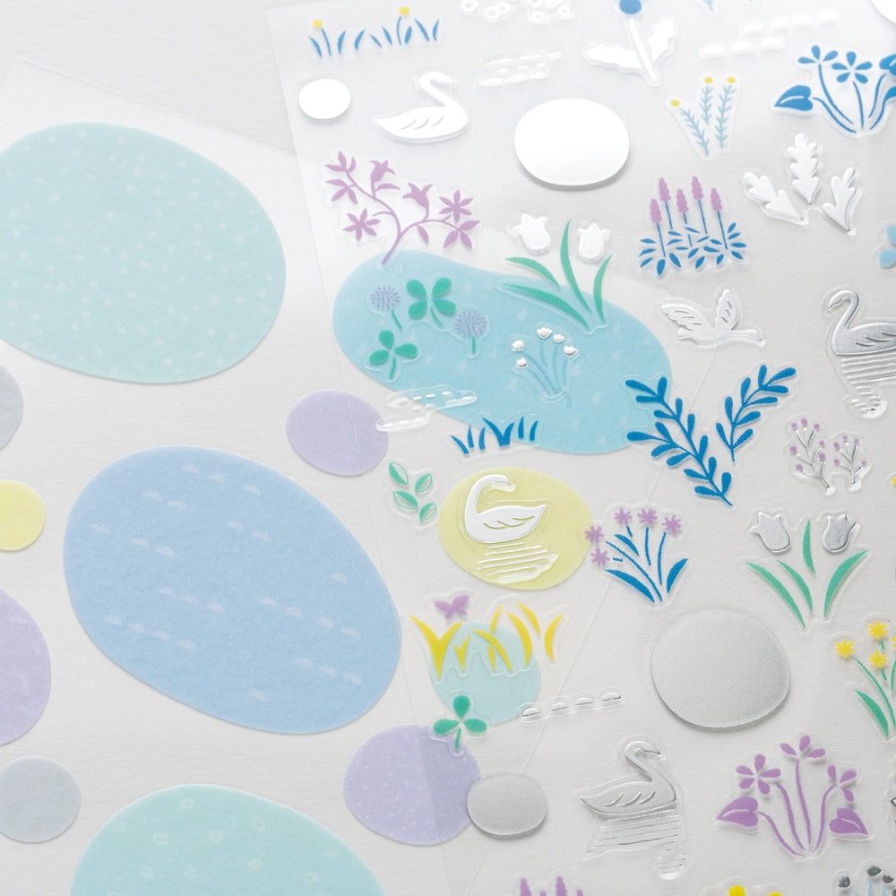 Hobonichi 2026 Layering Stickers – Yuri Sanae "Forest Lake" (2 Sheets) - Blesket Canada