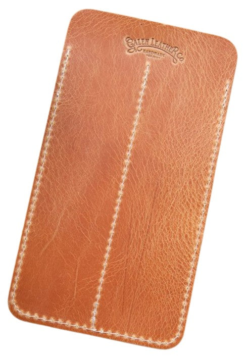 Galen Leather Double Fountain Pen Sleeve / Pen Pouch - Crazy Horse Honey Ochre - Blesket Canada