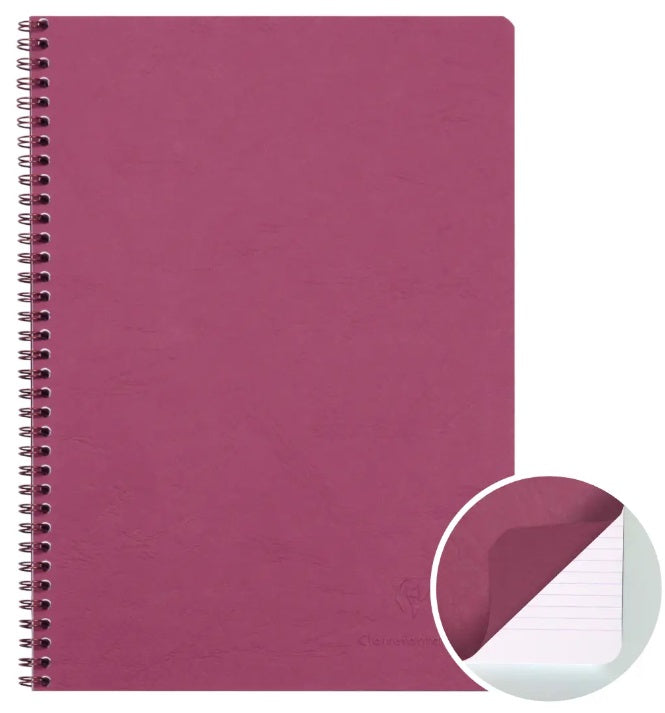 Clairefontaine Age-Bag Wirebound Notebook Lined Medium - Pink A4 - 100 pages - Blesket Canada
