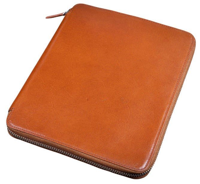 Galen Leather Zippered Leuchtturm1917 B5 & Extra Large Moleskine Folio - Brown - Blesket Canada