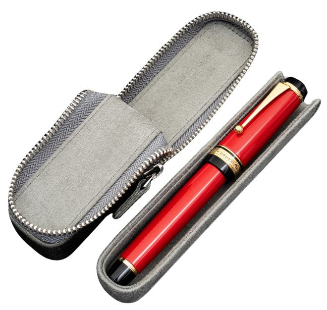 Galen Leather Zippered Magnum Opus Single Hard Pen Case for Oversized Pens & Namiki Emperor – Crazy Horse Smoky - Blesket Canada