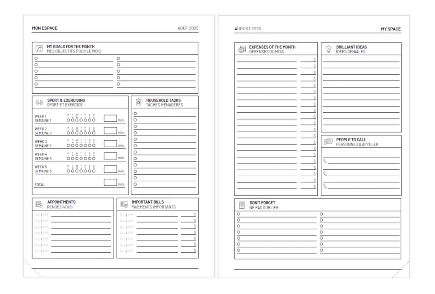 Pierre Belvedere Academic Agenda 2025-2026 Sunny Waves - BLESKET CANADA