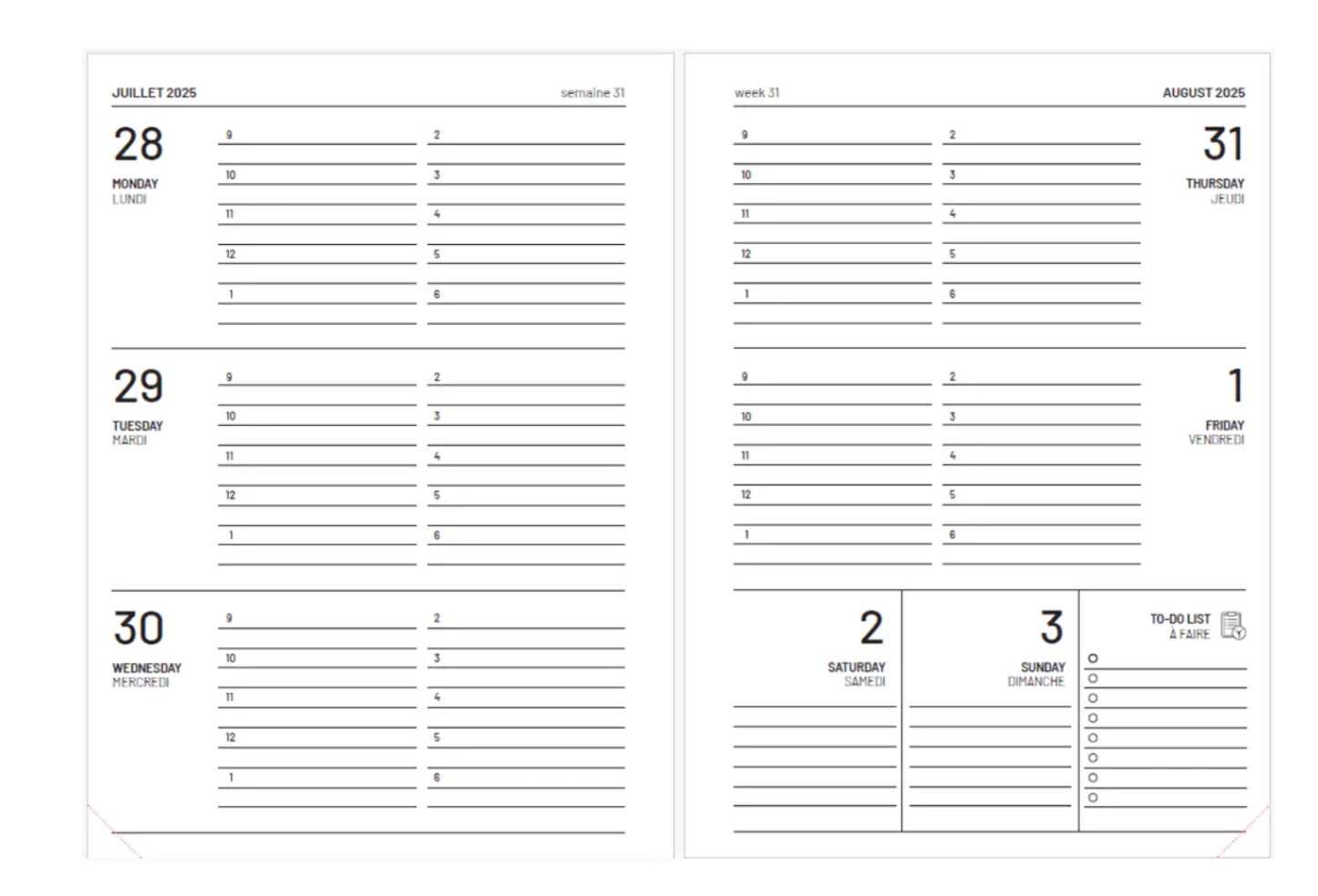 Pierre Belvedere Academic Agenda 2025-2026 Sunny Waves - BLESKET CANADA