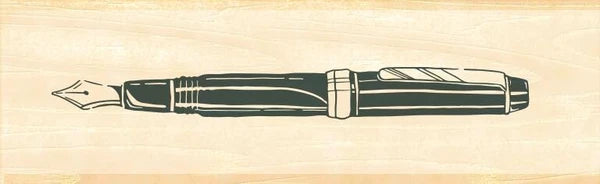 Beverly Enterprises Wood Rubber Stamp - Ink no Aibo Fountain Pen - Blesket Canada