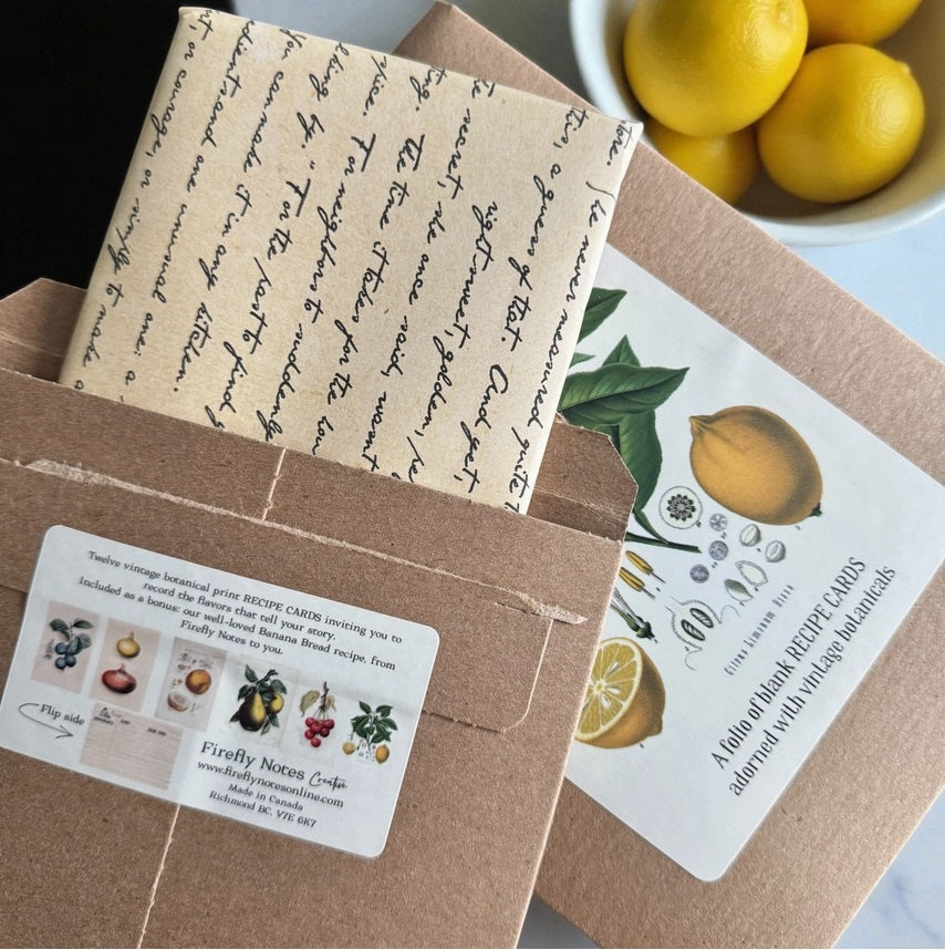 Firefly Notes - Botanical Recipe Card Set – 12 Cards + Banana Bread Recipe - Blesket Canada