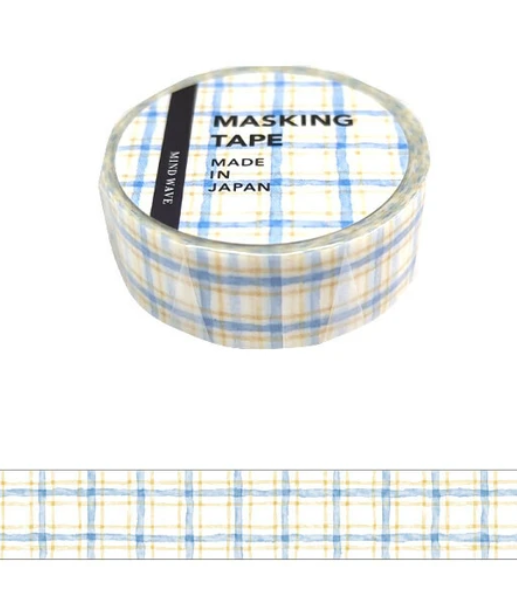 Mind Wave Masking Tape – Check Pattern Blue - Blesket Canada