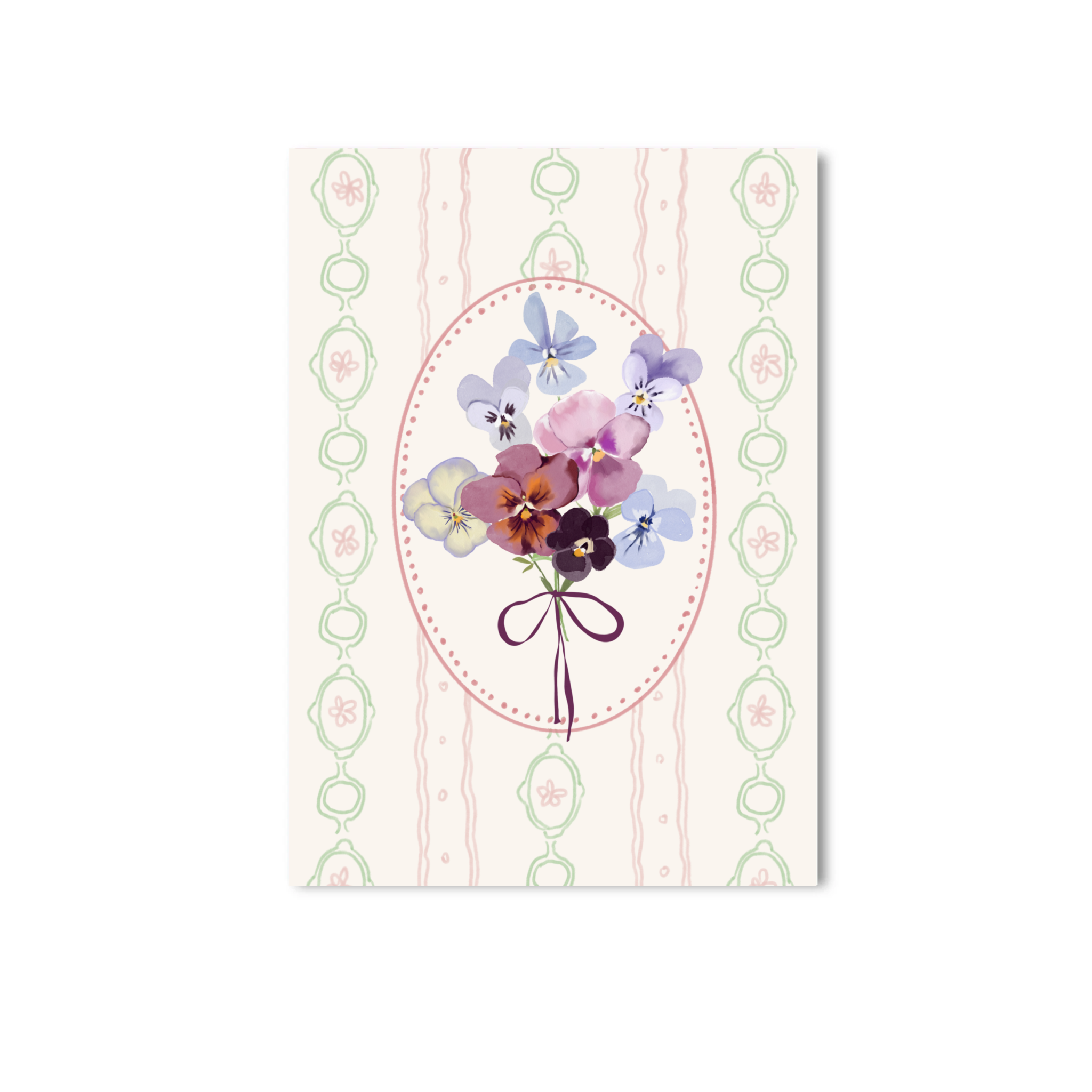 Only Happy Things Stationery Postcard - Cottage Core Pansies - Blesket Canada