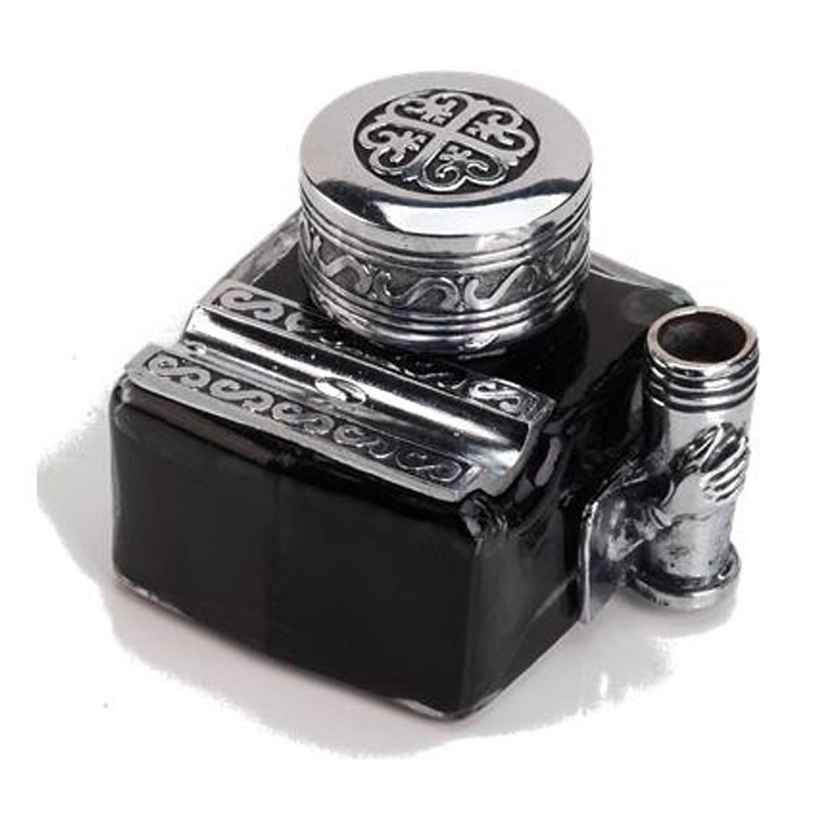 Freund Mayer & Co. Decorative Inkwell with Pen Rest, Pen Holder & Ink - Besket Canada