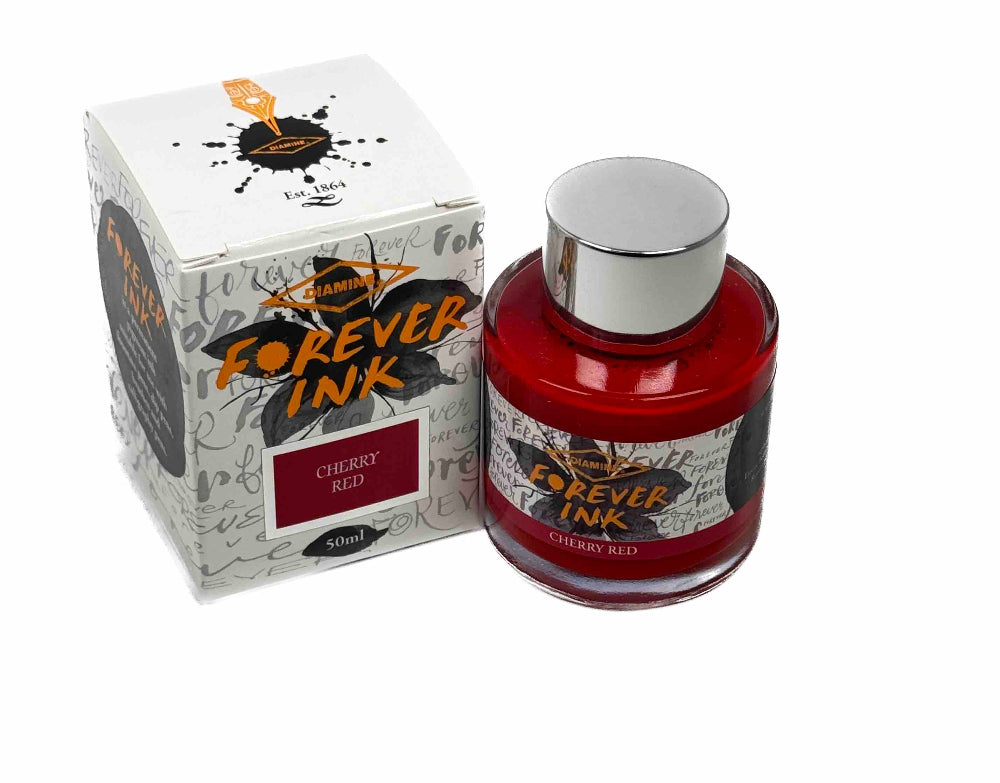 Diamine Forever Ink 50mL - Permanent Pigment Multi-use Ink - Cherry Red - Blesket Canada