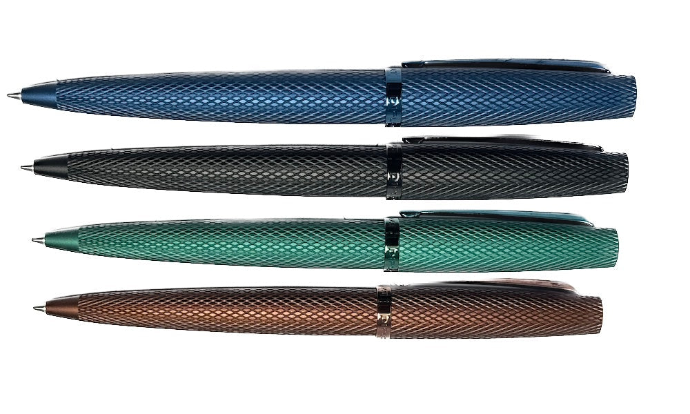 Diplomat Viper Guilloche Ballpoint Pen - Blue - Blesket Canada