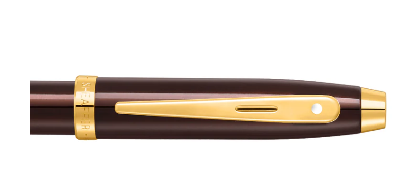 Sheaffer 100 Coffee Brown with PVD Gold Trims Ballpoint - Blesket Canada